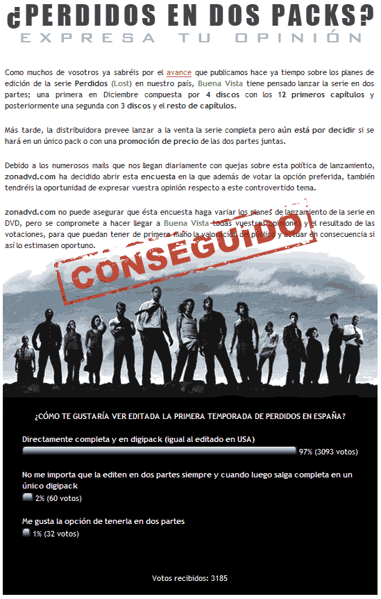 Encuesta Perdidos Primera Temporada